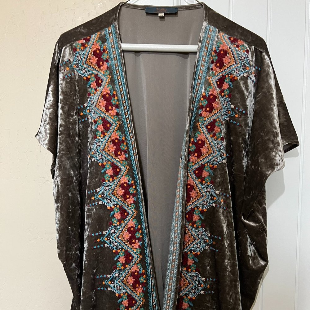 Velvet Embroidered Kimono
